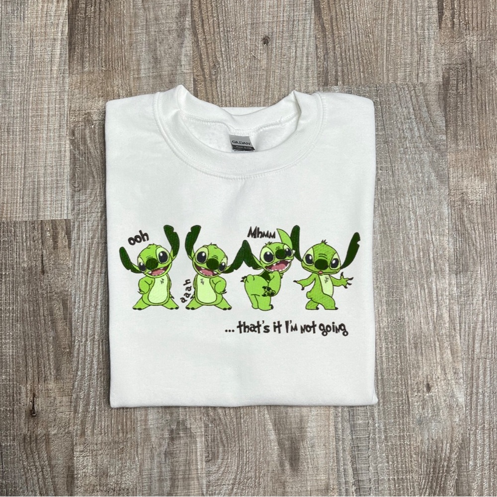 Stitch, grinch Christmas embroidered sweatshirt